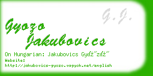 gyozo jakubovics business card